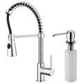 Kraus Chrome Pull out Sprayer Kitchen Faucet and Soap Dispenser MSRP 