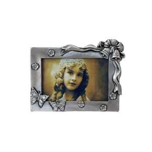  Pewter Frame   Bell with Butterfly Frame