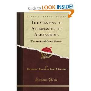  The Canons of Athanasius of Alexandria The Arabic and Coptic 