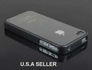 Silicone Clear Thin Bumper Case For iPhone 4 G 4S + Screen Protector 