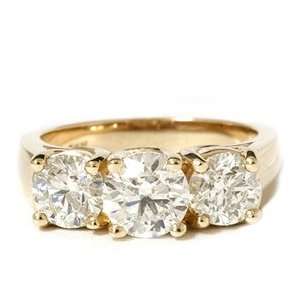   2.50CT SI Three Stone Diamond 14K Gold Engagement Ring Jewelry