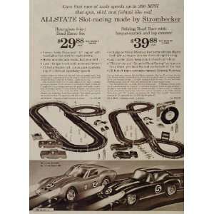 1963 Ad AllState Slot Car Race Strombecker Jaguar XKE   Original Print 