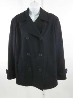 ST JOHNS BAY Black Wool Jacket Pea Coat Size Large  