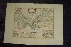 TURKEY GREECE ITALY MEDITERRANEAN SEA EUROPE ENGRAVING MAP SANSON 1697 