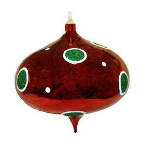  Shiny Red Onion Shaped Polka Dot Christmas Ornament #J7947 