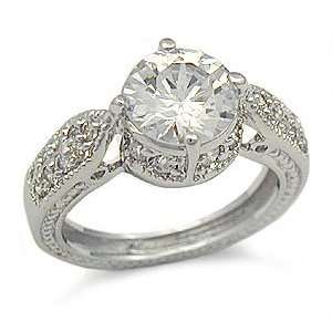  CZ Engagement Rings   Antique Style Cubic Zirconia Engagement Ring 