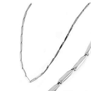  Steel Link Necklace with Prism Shape Links (18 Long) Jewelry