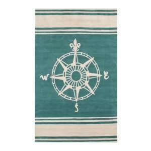 Classic Compass Rug in Teal