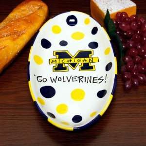  Michigan Wolverines Ceramic Oval Platter Sports 