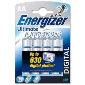  Energizer Lithium AA Batteries 4 Pack Health & Personal 