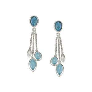   Larimar & Australian Opal Arbol Earrings in Sterling Silver Jewelry