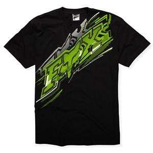  Fox Racing Youth Flash T Shirt   Youth Medium/Black/Green 