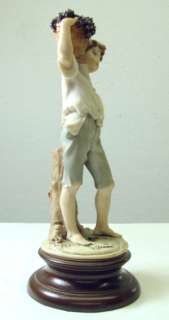 Giuseppe Armani Figurine Boy with Grapes Signed Retired  