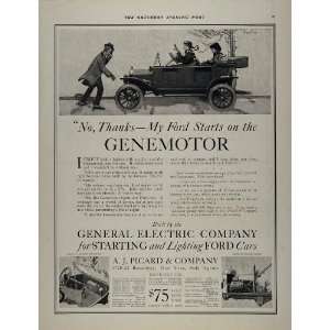 1915 Ad GE General Electric Genemotor Ford Car Starter   Original 