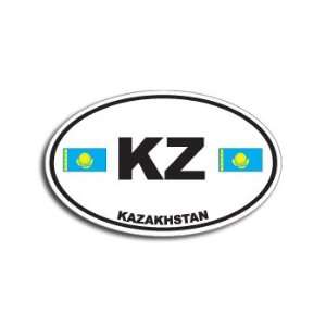 KZ KAZAKHSTAN Country Auto Oval Flag   Window Bumper Sticker