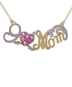 14k Gold I Love Mom Necklace  