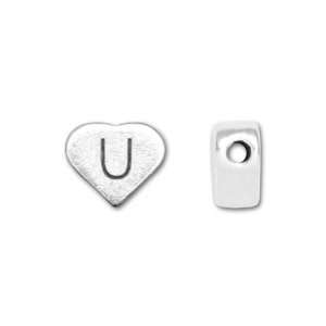  Sterling Silver Heart Letter Bead   U Arts, Crafts 