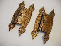 VINTAGE Hammered Copper Colonial HINGES 3/8 Offset H Style Rustic 