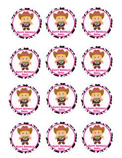 COWGIRL WESTERN HORSE Edible Cupcake Image Topper Party Favor  