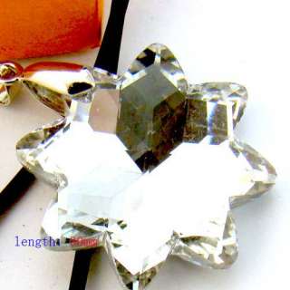   Spark Colorful Swarovski Crystal Snowflake Pendant Necklace Top  