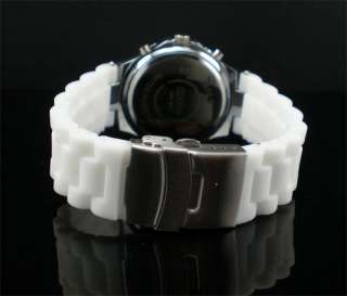Brand Silicon Bling Crystal Men Lady Quartz Wrist Watch  