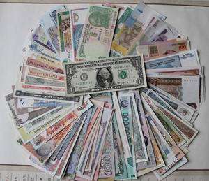 100 Different Currency Banknotes From 50 Countries & Area inc 1 