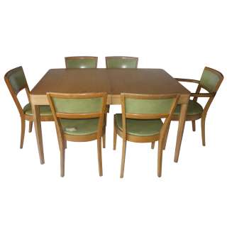 Vintage Oak Dining Table and (4) Side Chairs Set  