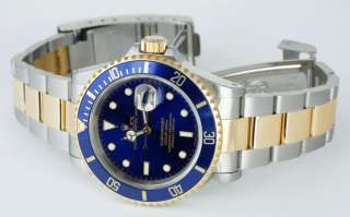 ROLEX   18kt Gold & SS Blue SUBMARINER AUTHENTIC 16613  