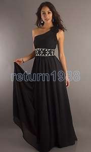 2012 Elegant One shoulder Evening dresses Beading Long Formal Prom 