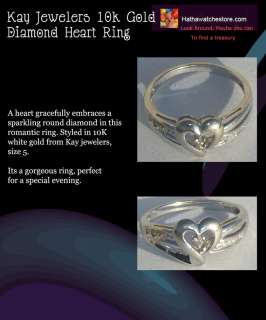 KAY Jewelers 10K White Gold Diamond Heart Ring  