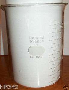 Pyrex 1000 ML Beaker No. 1000 Glass container USA  