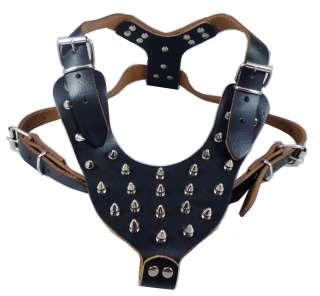    Amstaff Boxer Spikes Leather Dog Harness Bullterrier Pitbull  
