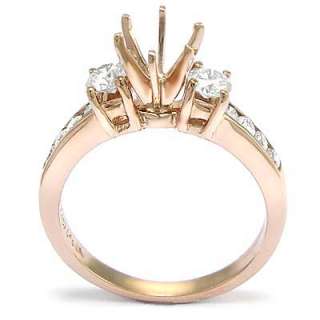 80ct 14k Rose Gold Genuine Diamond Engagement Ring Setting