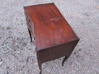 French Style Designer Three Drawer Mahogany Bedside Table  