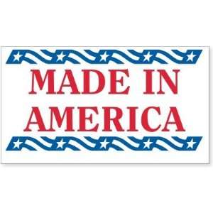  Made in America Coated Paper Label, 3.5 x 2 Office 