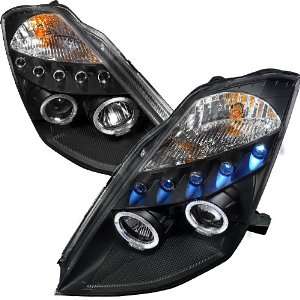  NISSAN 350Z Z33 BLACK JDM PROJECTOR HEAD LIGHTS LAMPS PAIR 
