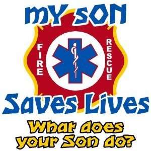   My Son Saves Lives 6 X 6 Exterior Window Sticker 