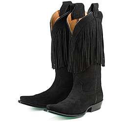 Lane Boots Womens Fringe of Night Suede Mid calf Boots   