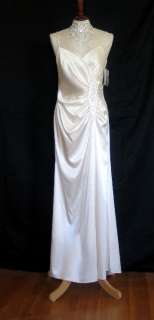 NWT Jessica McClintock Ivory Satin Charmeuse Formal Dress Size 4 