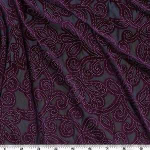  60 Wide Velvet Burnout Persia Purple Fabric By The Yard 