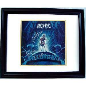 AC/DC Autographed Framed BALLBREAKER Signed LP Flat