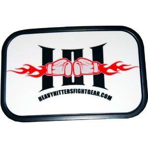    Heavy Hitters Metal White Logo Belt Buckle