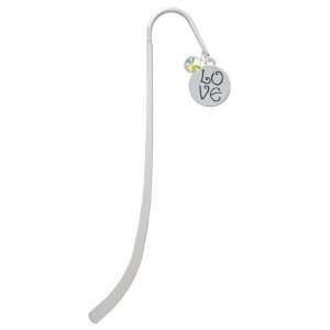  Love Circle Silver Plated Charm Bookmark with AB Crystal 