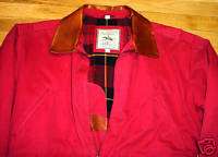 JULIAN WILSONS LEATHER/COTTON EQUESTRIAN COUNTRY FIELD JACKET RED 