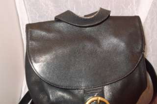   4134 Large Black Leather SOHO BACKPACK Daypack  11x11x6.5  LOVELY