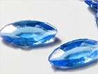 LOT (50) 11 mm VINTAGE CZECH SAPPHIRE BLUE ROUGH NAVETTE JEWEL STONES