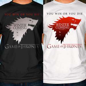 GAME OF THRONES Tee House of Stark TV Show Drama Black or White T 