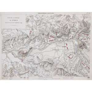  Rousseau Map of the Battle of Zurich (1853) Office 