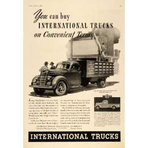   Harvester Trucks Lumber Building   Original Print Ad