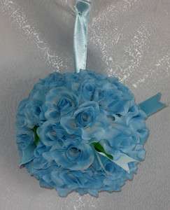   LIGHT BLUE Kissing Ball Wedding Flowers Pew Bows Centerpieces  